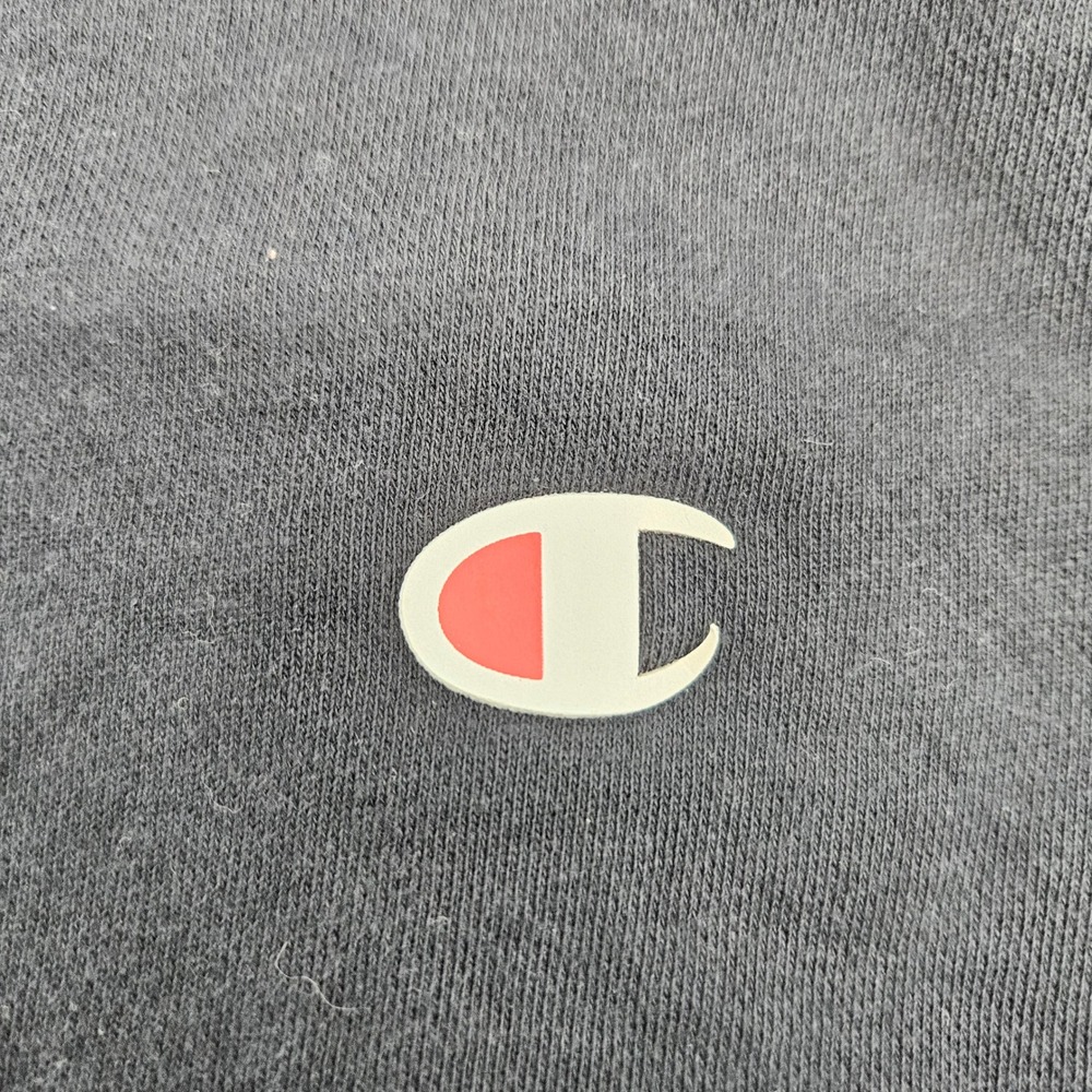 Champion Black Crewneck Sweatshirt‎ Mens Large Logo Spellout Casual Athleisure - Picture 2 of 7